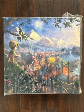 Disney Thomas Kinkade Pinocchio Village Art Canvas